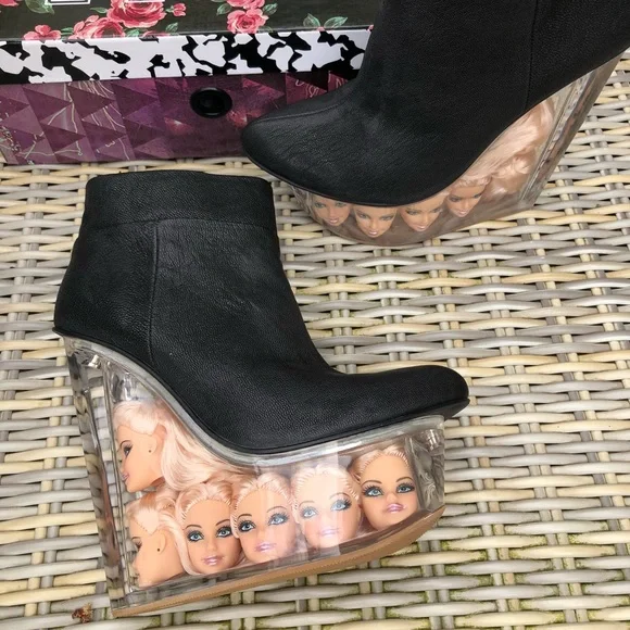 Jeffrey Campbell Icy Barbie Boots 8 Doll Head NEW - Picture 15 of 16